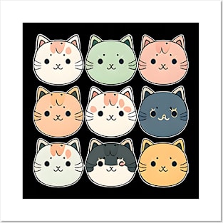 Kawaii Cat, Kitty Cat, Cute cat, Cat Gift Pretty Kitty, Cat Lover, Cat Collection Posters and Art